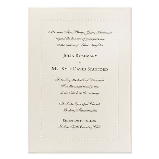 Embossed Dotted Border Invitations